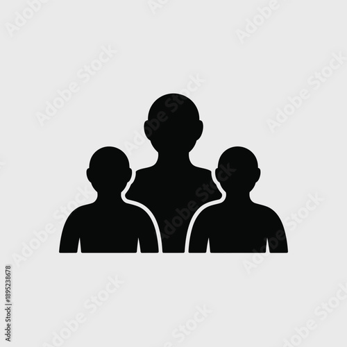 Three Silhouetted Human Figures Standing Together three people