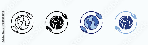 Renewable Icon Sheet Multiple Style Collection Isolated Vector