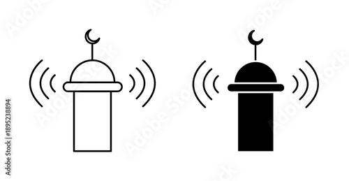 slamic Call to Prayer Athan Symbol Line Icon