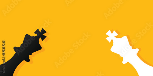 Background pawn king chess game. White and black color king chess