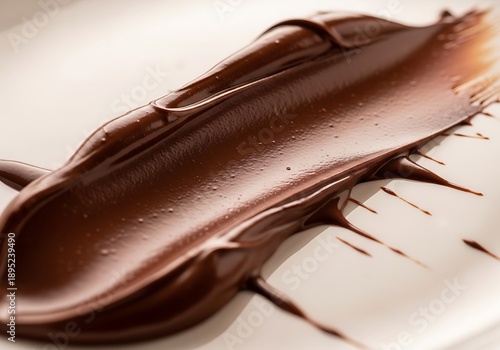 Wallpaper Mural Smooth, glossy dark chocolate is swirled and dripped onto a white surface. Torontodigital.ca