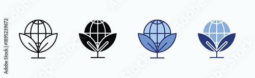 Environmental Icon Sheet Multiple Style Collection Isolated Vector