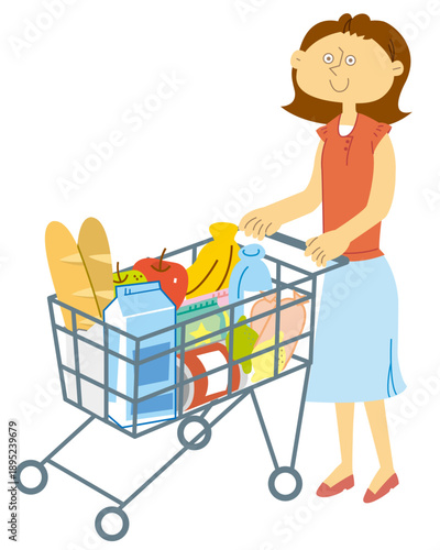 カートを押す女性