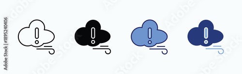 Pollution Icon Sheet Multiple Style Collection Isolated Vector