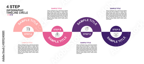 Vector template circle infographics. Business concept with 4 options and parts. Four steps for content, flowchart, timeline, levels. vector editable 