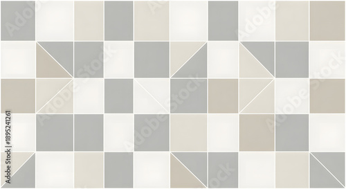 Wallpaper Mural Seamless vector art illustration of a colorful abstract geometric pattern featuring a checkered mosaic tile design with a vintage square cloth texture for a backdrop wallpaper Torontodigital.ca