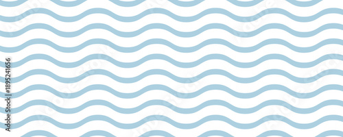 Seamless Wave Pattern, Hand drawn water sea vector background. Wavy beach print, curly grunge paint lines,