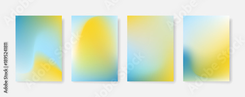 Blurred color gradient background, abstract blue yellow grain gradation texture, vector soft blue green texture blur abstract background