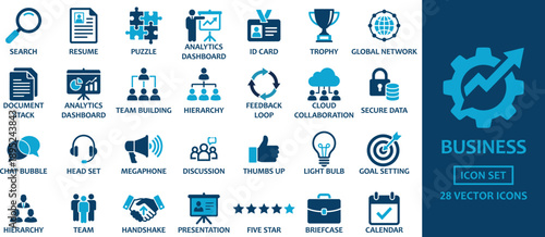 Human resources icons featuring resume team building megaphone and analytics dashboard pictograms for business communication