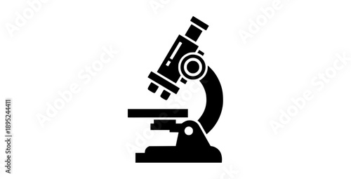Scientific microscope symbol vector icon isolated on white