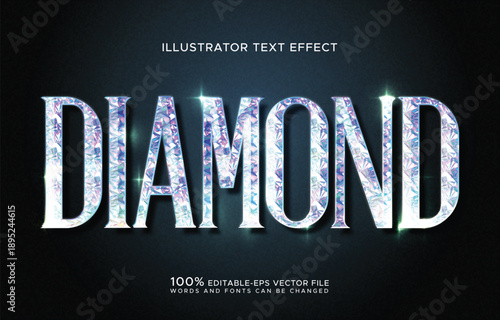 Diamond Sparkling Jewelry Vector Text Effect