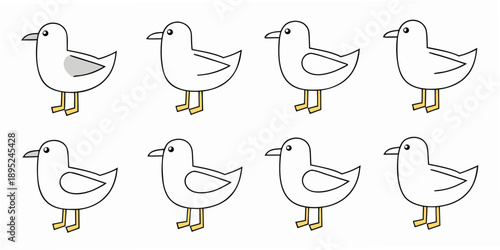 A sequence of simple duck drawings showing a progressive animation