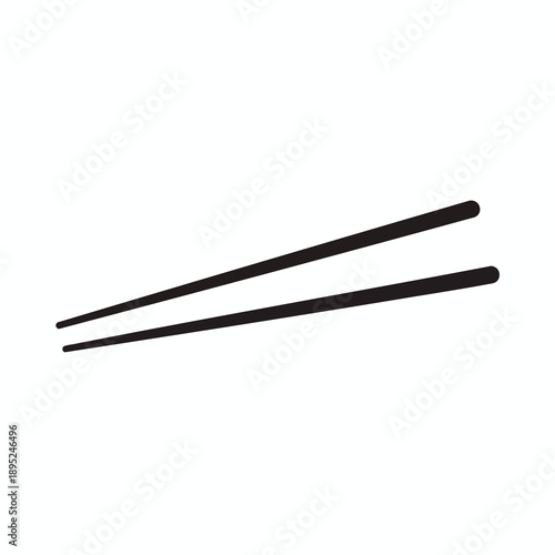 Elegant Black Chopsticks on White Background for Asian Cuisine or Dining Concept