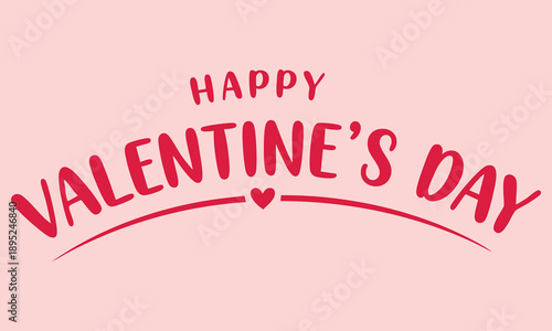 Valentine's day greeting card with red text