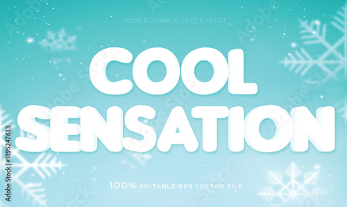 Cool Sensation Winter Text Effect with Snowflakes
