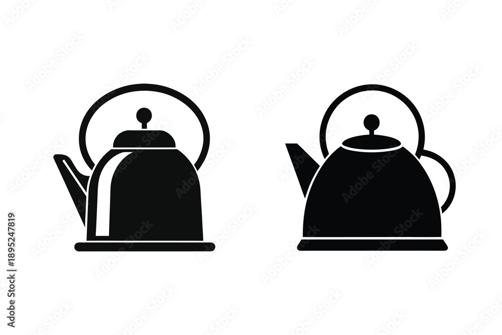 Fototapeta premium Kettle Icon Silhouette Vector Illustration Kitchen Appliance 