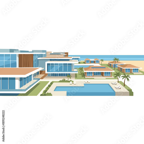 Luxury Beachfront Resort with Modern Architecture