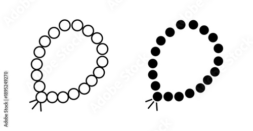Tasbih Prayer Beads Islamic Worship Line Icon