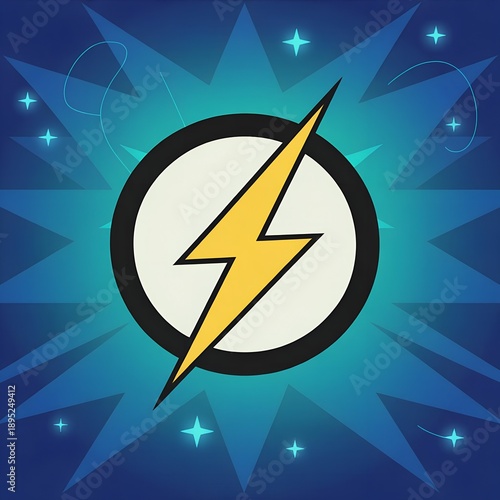 Lightning icon vector for web and mobile app, electric sign and symbol, power icon, energy sign, on the blue background, Power logo design, Thunder symbol and logo design, High Voltage Concept.
