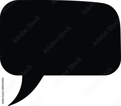 Rectangular speech bubble silhouette for text and message display isolated on dark transparent background graphic design