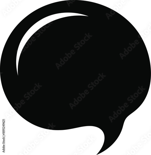 Black speech bubble shape for communication design elements and message dialogue graphic symbol