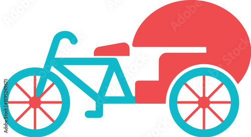 Teal bicycle with red child seat bike bikeandseat childseat