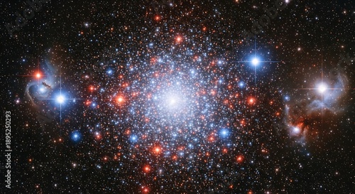 Wallpaper Mural Brilliant star cluster shines amidst swirling cosmic dust and distant stars. Torontodigital.ca