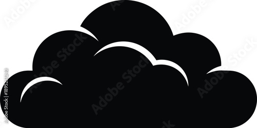 Cloud silhouette icon representing weather atmospheric conditions fluffy cumulus shape for sky nature vector illustration