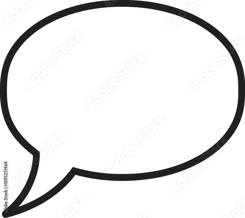 Comic speech bubble vector outline isolated on transparent background perfect for cartoon dialogue and creative design