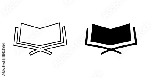 Holy Quran Islamic Book Line Icon