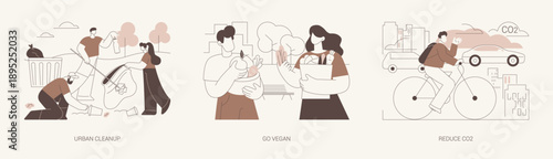 Care for environment isolated cartoon vector illustrations se