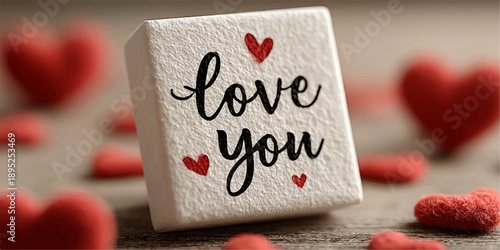 Handmade holiday card for Valentine's Day,