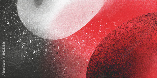 Abstract watercolor clouds with red accent