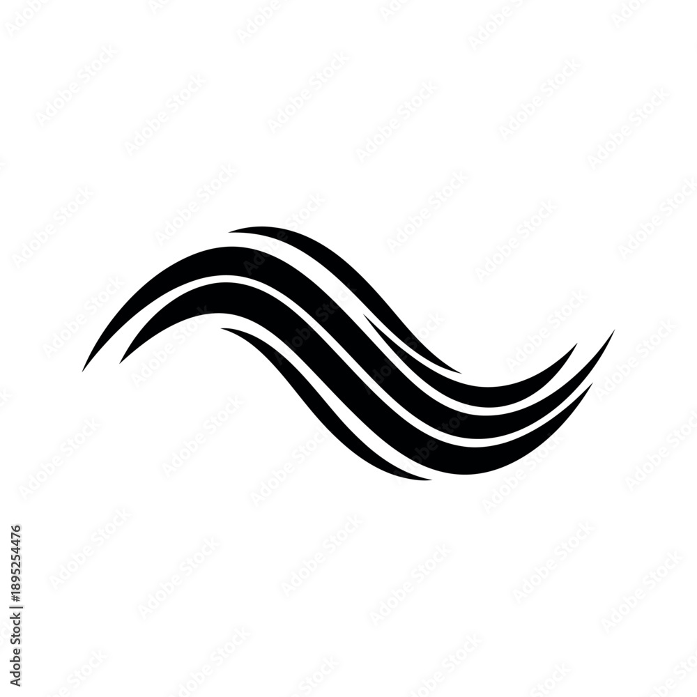 Fototapeta premium Abstract flowing wave lines black and white.