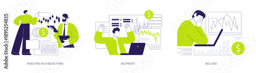 Hedge fund isolated cartoon vector illustrations se