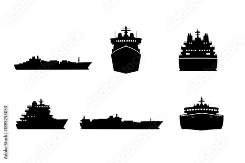 Marine and transportation icon set. Featuring ship, boat, yacht, cargo, vessel, navy, fleet, cruise and more.