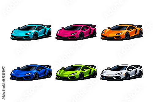 Car and vehicle icon set. Containing sports, racing, speed, engine, transport, wheels, drive, motor and more.