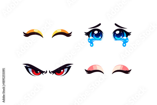 Emotional expression icon set. Containing happy, sad, angry, surprised, shocked, love, fear, joy, and more.