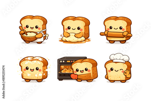 Bakery icons set. Containing bread, baking, oven, chef, dough, ingredients, mixer, preparation, freshness and more.
