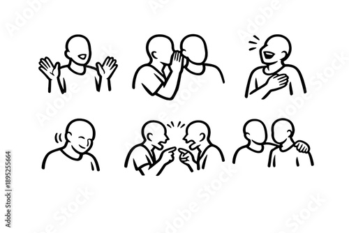 Communication Icons Set. Including dialogue, talk, chat, conversation, gesture, expression, interaction, connection and more.
