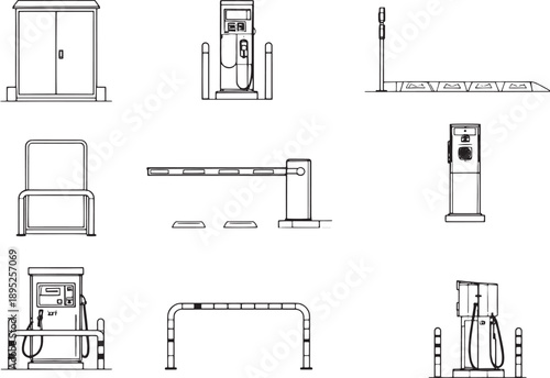 Modern charging stations and facilities, offering a sleek and efficient design for the seamless integration of electric vehicle infrastructure.