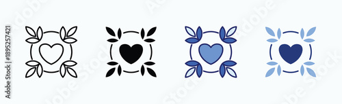 harmony Icon Sheet Multiple Style Collection Isolated Vector