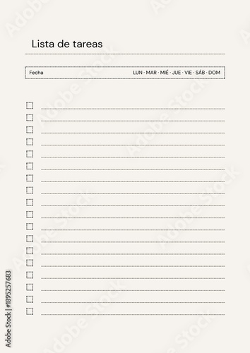 Lista De Tareas Minimalista Neutral A4 Document - 1