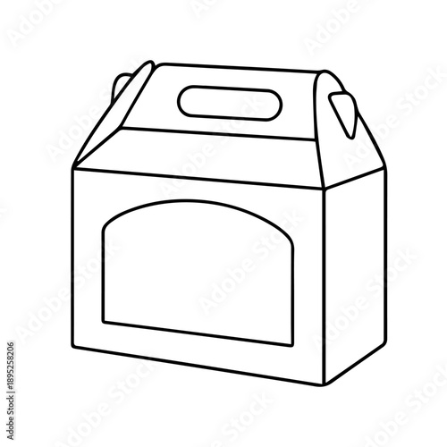 box with window line icon vector on a white background
Vector line icon