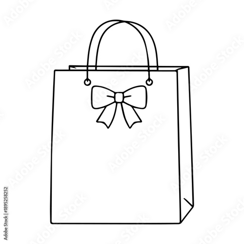 package with bow line icon vector on a white background
Vector line icon