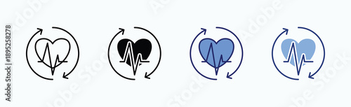 vitality Icon Sheet Multiple Style Collection Isolated Vector