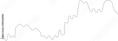 Arrow path line chart showing upward movement along a path.