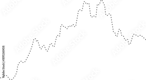 Arrow path line chart expressing zigzag data movement.