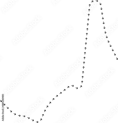 Arrow path line chart representing economic movement with rising direction.