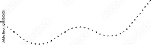 Arrow path line chart showing upward data trend along a path.